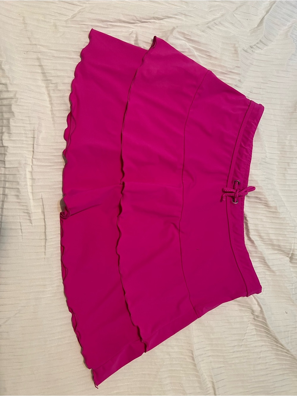 Athleta Hot Pink Tiered Skater Skirt with Drawstring - Picture 2 of 4